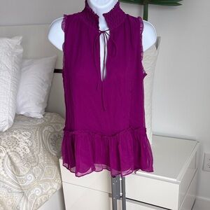 Parker Magenta Sleeveless Blouse